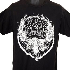 Feral Ritual T Shirt Mens Size Large Black Skull Streetwear